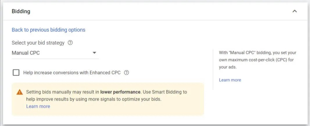 Manual CPC Bidding
